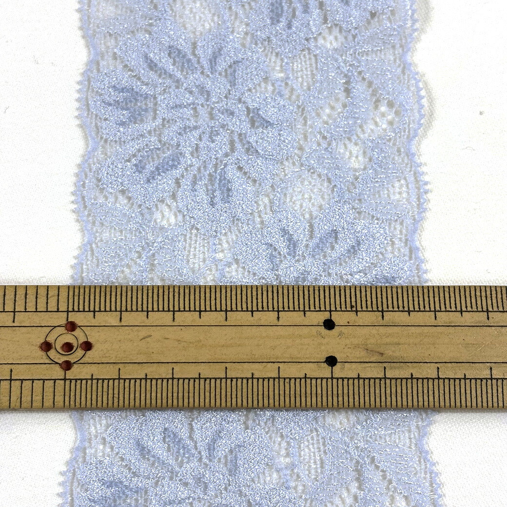 リボン【 ストレッチラッセルレース 水色 】レースリボン ラッセルレース 刺繍リボン 花柄 花柄刺繍 レース刺繍 刺繍テープ ハンドメイド資材 可愛い 手芸用テープ リボンテープ 洋裁 ハンドメイド 手芸用 パーツ 布雑貨 副材 手芸副材 フリル Textile World TOA