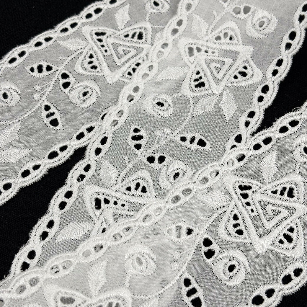 リボン【 レース 2587 】レースリボン 刺繍リボン 花柄 花柄刺繍 レース刺繍 刺繍テープ 綿レース ハンドメイド資材 可愛い 手芸用テープ リボンテープ 洋裁 ハンドメイド 手芸用 パーツ 布雑貨 副材 手芸副材 フリル Textile World TOA