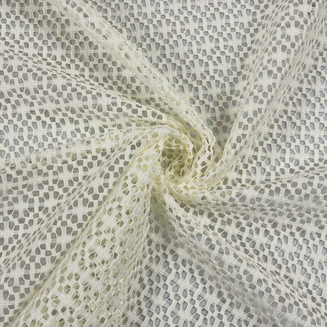 生地 【 ジオメトリックレース クリーム 】 レース生地 刺繍生地 透かし生地 レース刺繍 幾何学模様 衣装生地 ブラウス シャツ ドレス衣装 白色 クリーム ダンス生地 ダンス衣装 コスプレ コスプレ衣装 発表会 コンクール 推し活 ナチュラル シンプルTextile World TOA
