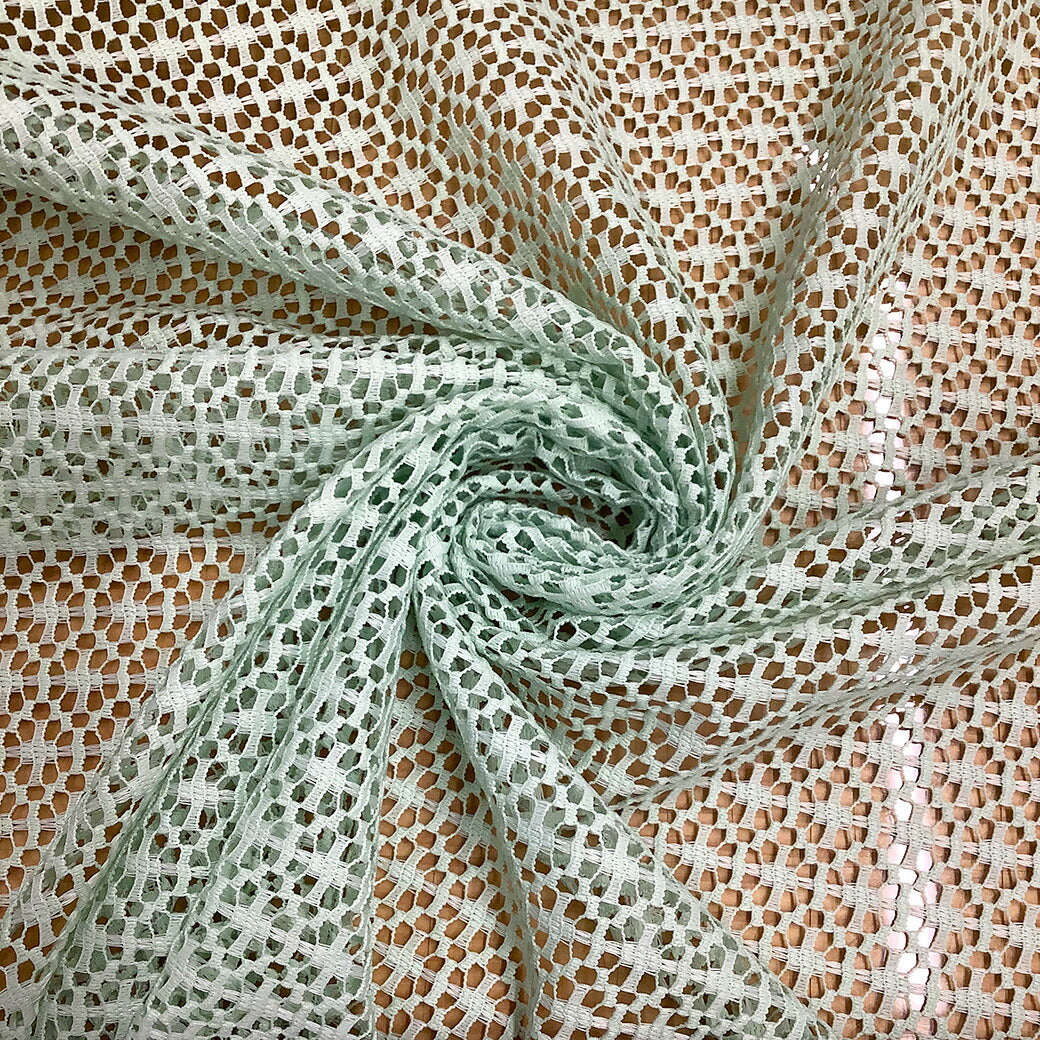 生地 【 ジオメトリックレース ミント 】 レース生地 刺繍生地 透かし生地 レース刺繍 衣装生地 ドレス衣装 白色 クリーム キャメル ダンス生地 ダンス衣装 ハロウィン コスプレ コスプレ衣装 発表会 コンクール 推し活 グリーン ナチュラル シンプルTextile World Toa