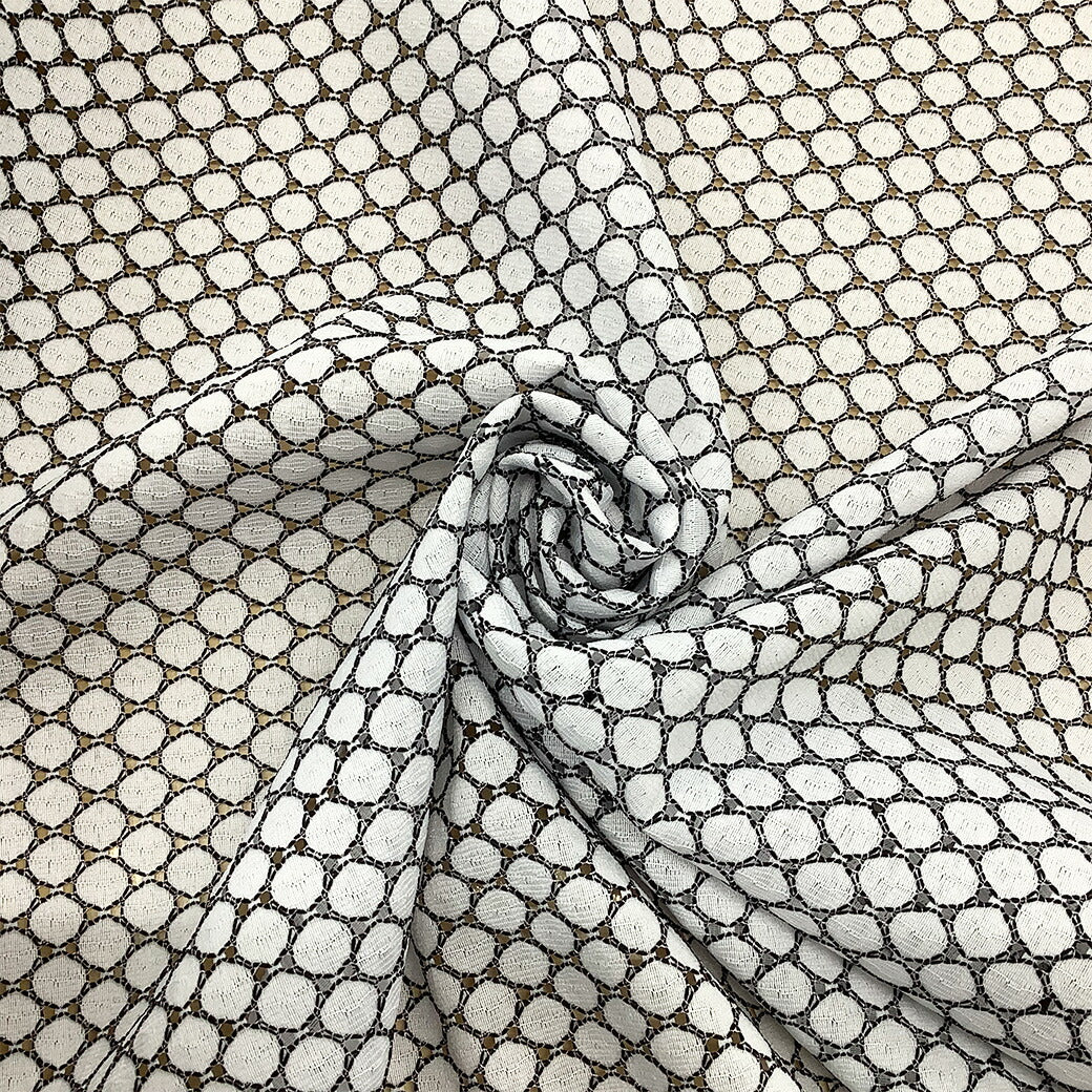 生地【ポリエステルラッセルレース #12】刺繍生地 レース生地 ドット 水玉 布地 幾何学模様 春生地 レース刺繍 チュール ブラック シンプル 薄手生地 薄い生地 可愛い 白色 ホワイト 黒 衣装生地 ゴスロリ レースカーテン キッチンカーテン トイレカーテン Textile World TOA