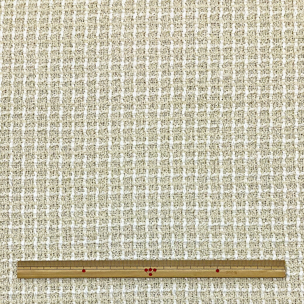 生地 【 ファンシーツイード クリーム 】 ツイード生地 ゴールドラメ入り ファンシーツイード生地 ツィード ファンシーツィード ラメ入りツイード 広幅 幅広 ジャケット コート スーツ ワンピース バッグ インテリア カーテン ハンドメイド 手作り 手芸 Textile world TOA