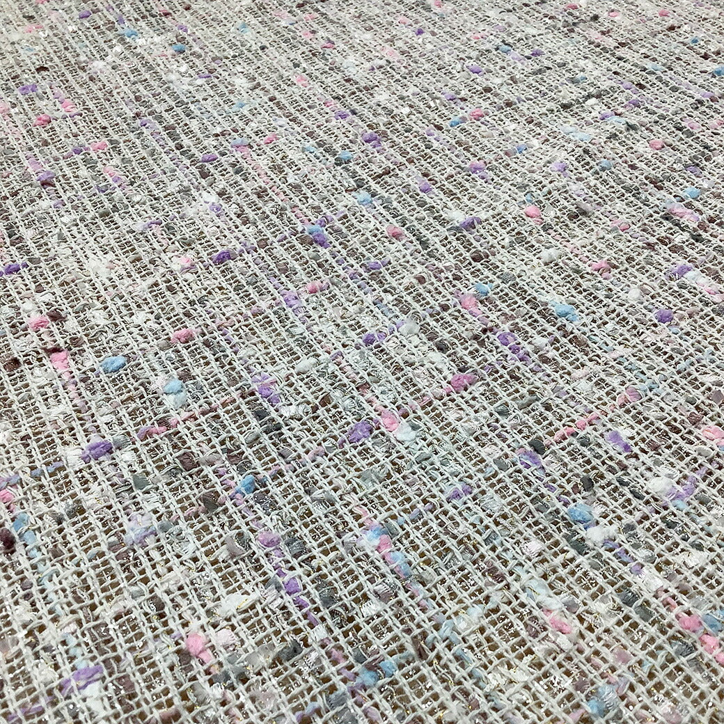 生地 【 ファンシーツイード 白 】 ツイード生地 ゴールドラメ入り ファンシーツイード生地 ツィード ファンシーツィード ラメ入りツイード 広幅 幅広 巾広 ジャケット コート スーツ ワンピース バッグ インテリア カーテン ハンドメイド 手作り 手芸 Textile world TOA