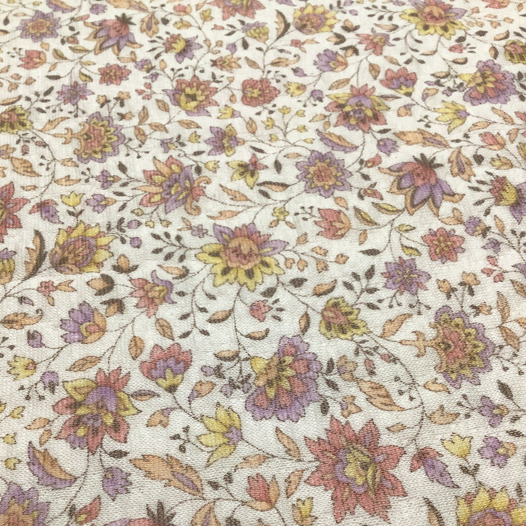 生地 【 ダブルガーゼ キルト入り 花柄 ピンク 】 ガーゼキルト ガーゼ生地 キルティング 綿生地 コットン 花柄ガーゼ フラワープリント チューリップ パジャマ ベビー スタイ よだれかけ 子ども 介護用 赤ちゃん ギフト お祝い Textile World TOA
