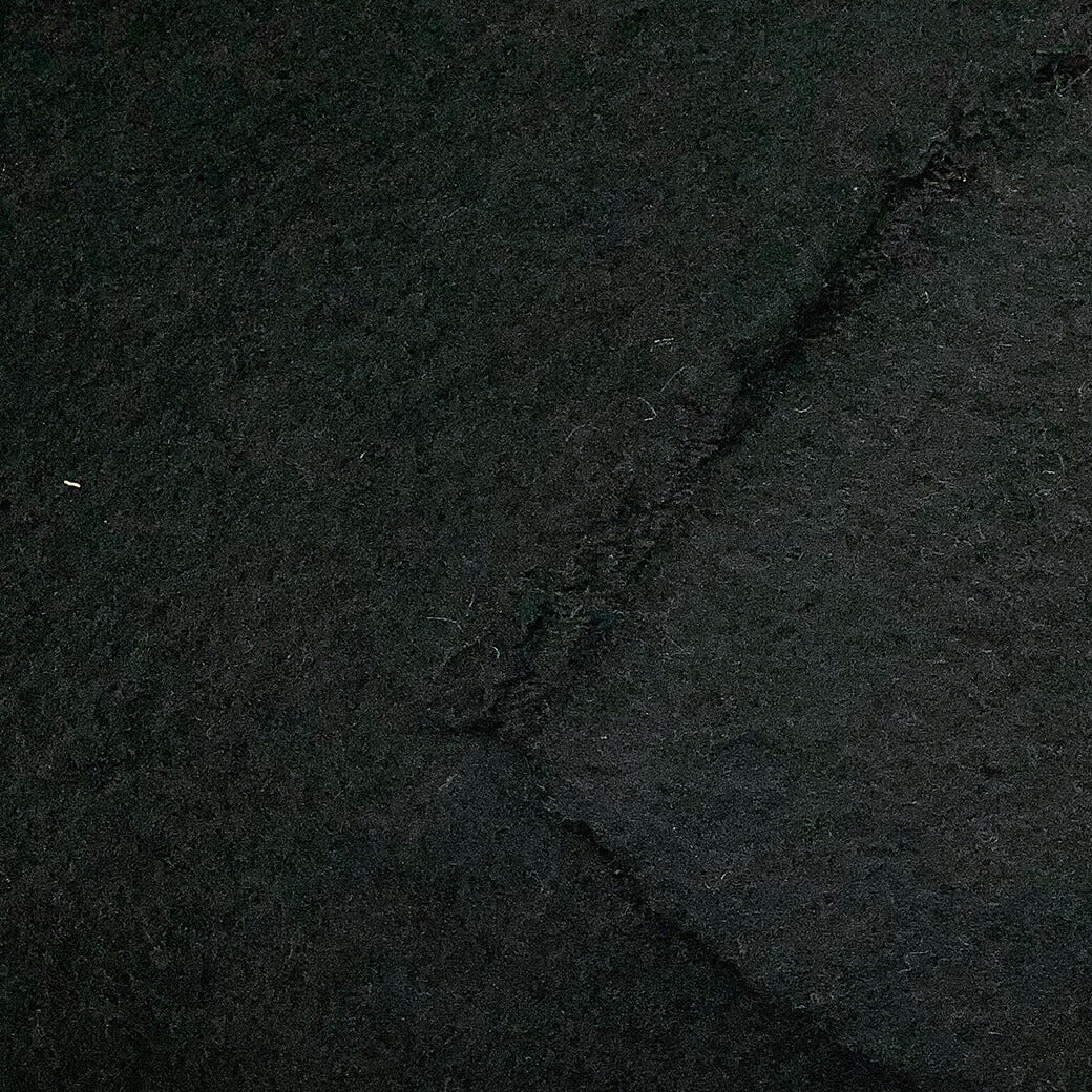 生地 【 アゼニット裏毛 黒 】 起毛素材 裏毛 裏毛生地 冬生地 シャギー ウール混 ふわふわ 暖かい 秋冬 ぬいぐるみ テディベア もこもこ ワンピース スカート ジャケット スヌード マフラー ひざ掛け ブランケット アウター ポンチョ ハンドメイド Textile World TOA