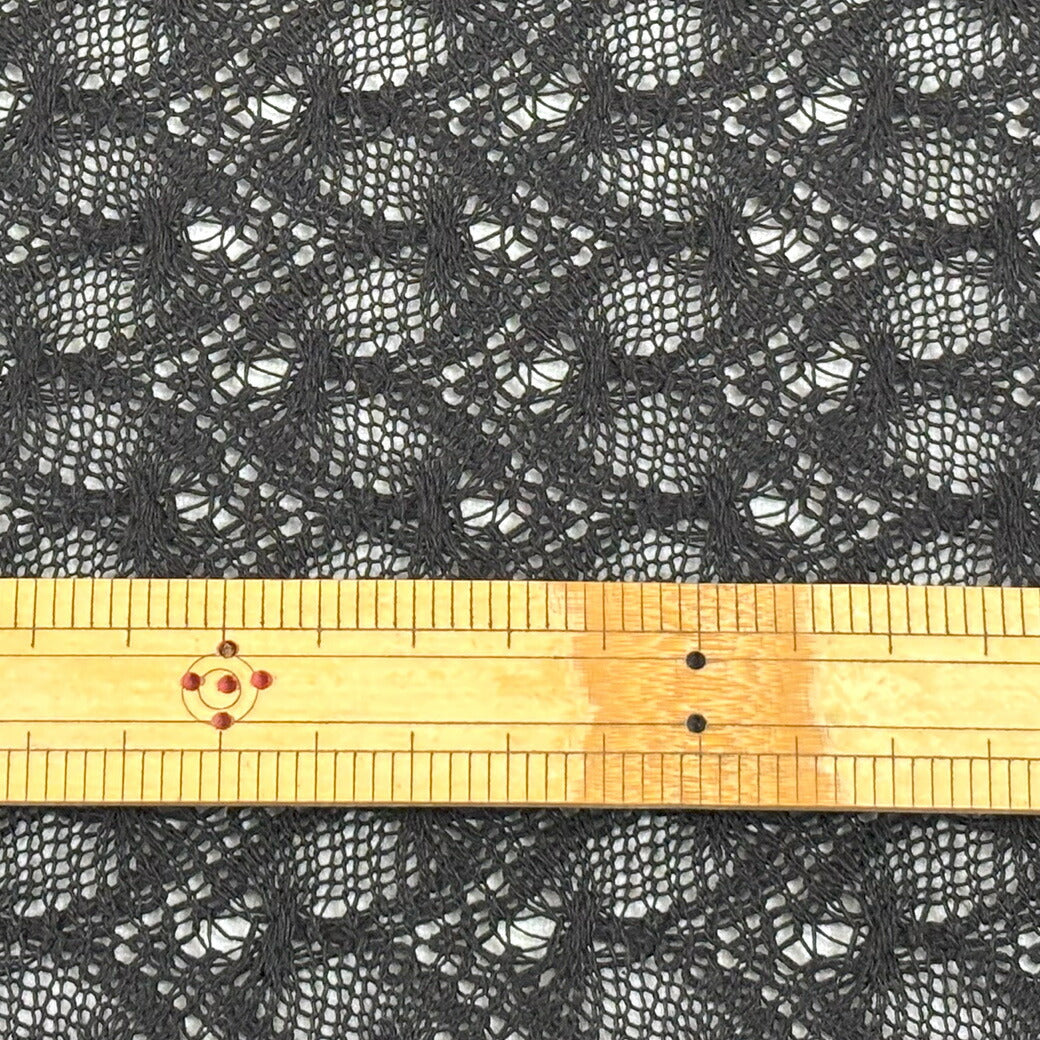生地 【 綿ポリレース 黒 】 レース レース生地 綿混生地 綿 ポリエステル 刺繍 レース刺繍 ワンピーズ チュニック スカート ドレス ブライダル ウェディング コスプレ カーディガン エレガント 可愛い ベール ハンドメイド 手芸 手作り ソーイング Textile World TOA