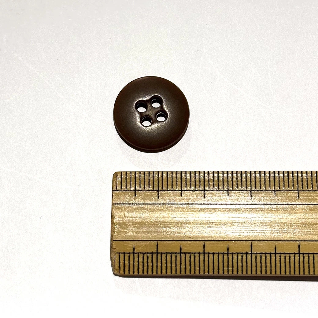 ボタン 【 四つ穴ボタン 茶色 17mm 】 4つ穴 ぼたん 釦 シャツボタン ワイシャツ 袖口