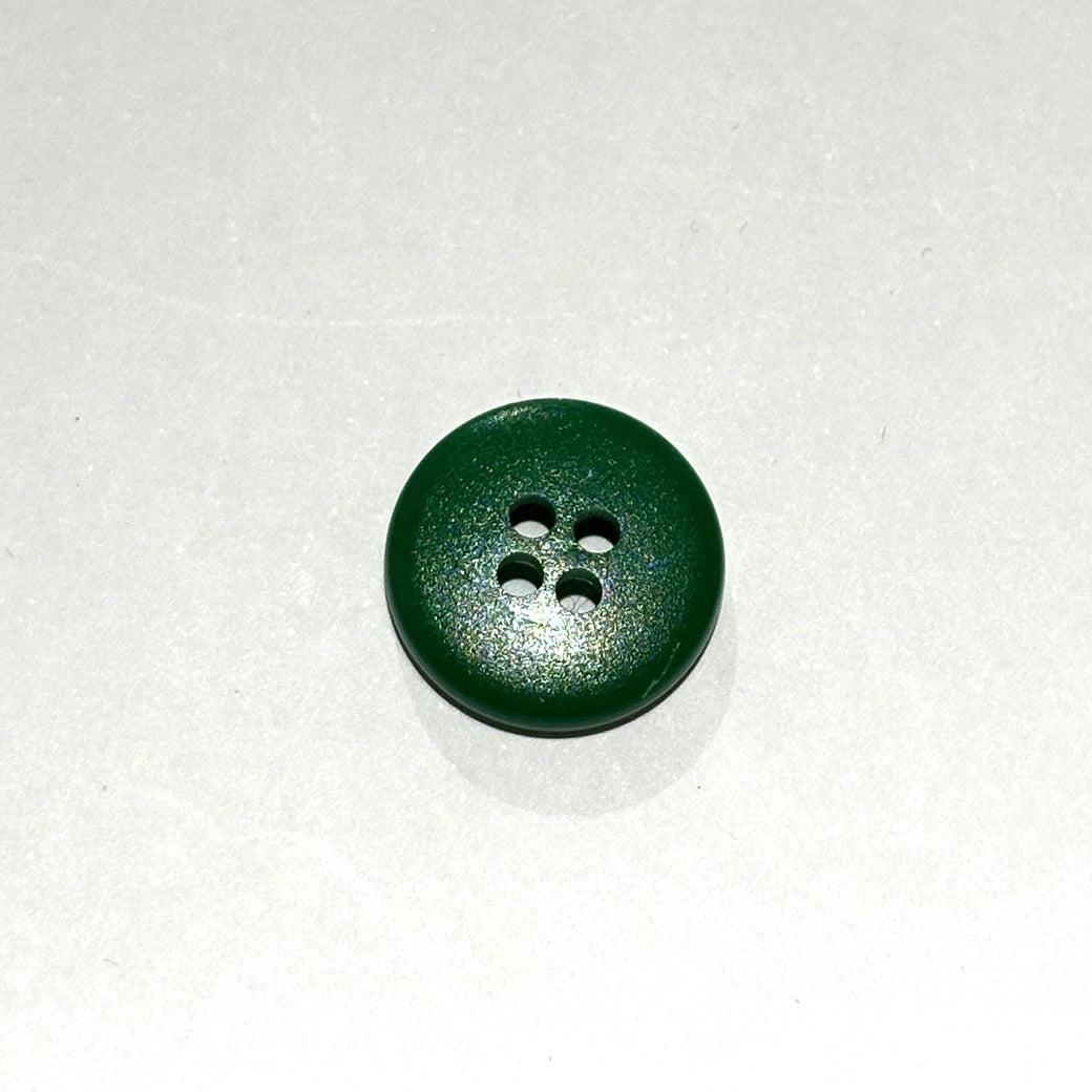 ボタン 【 四つ穴ボタン 緑 15mm 】 4つ穴 ぼたん 釦 シャツボタン ワイシャツ 袖口