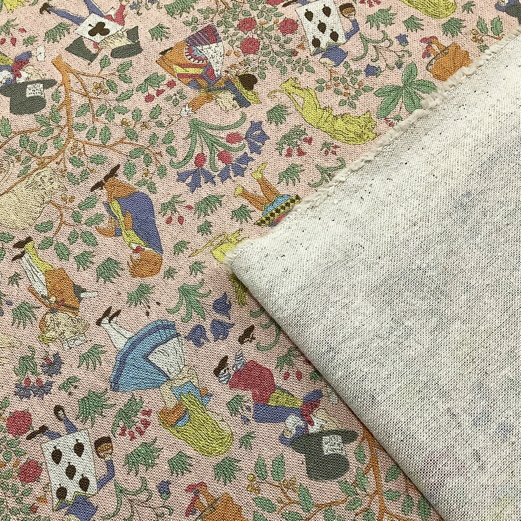 生地 【 V&A Fabric Collection アリスアドベンチャー 】 不思議の国のアリス 綿麻キャンバス 巾110cm 綿80%・麻20%