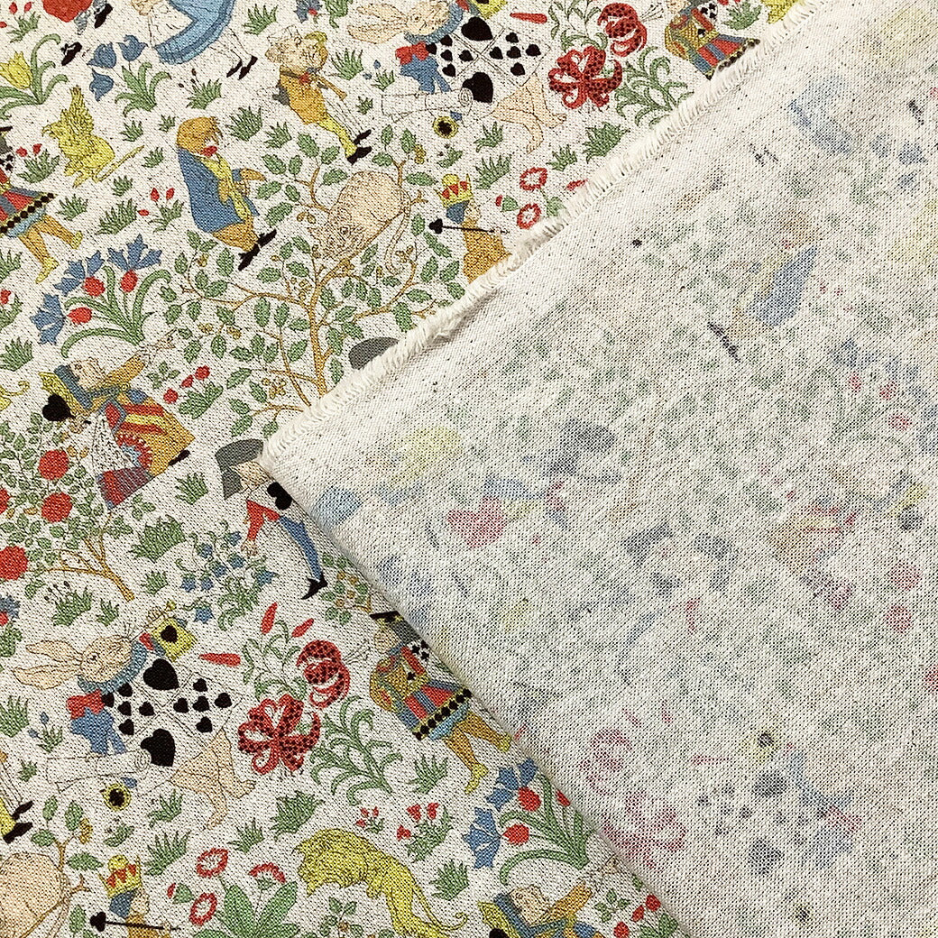生地 【 V&A Fabric Collection アリスアドベンチャー 】 不思議の国のアリス 綿麻キャンバス 巾110cm 綿80%・麻20%