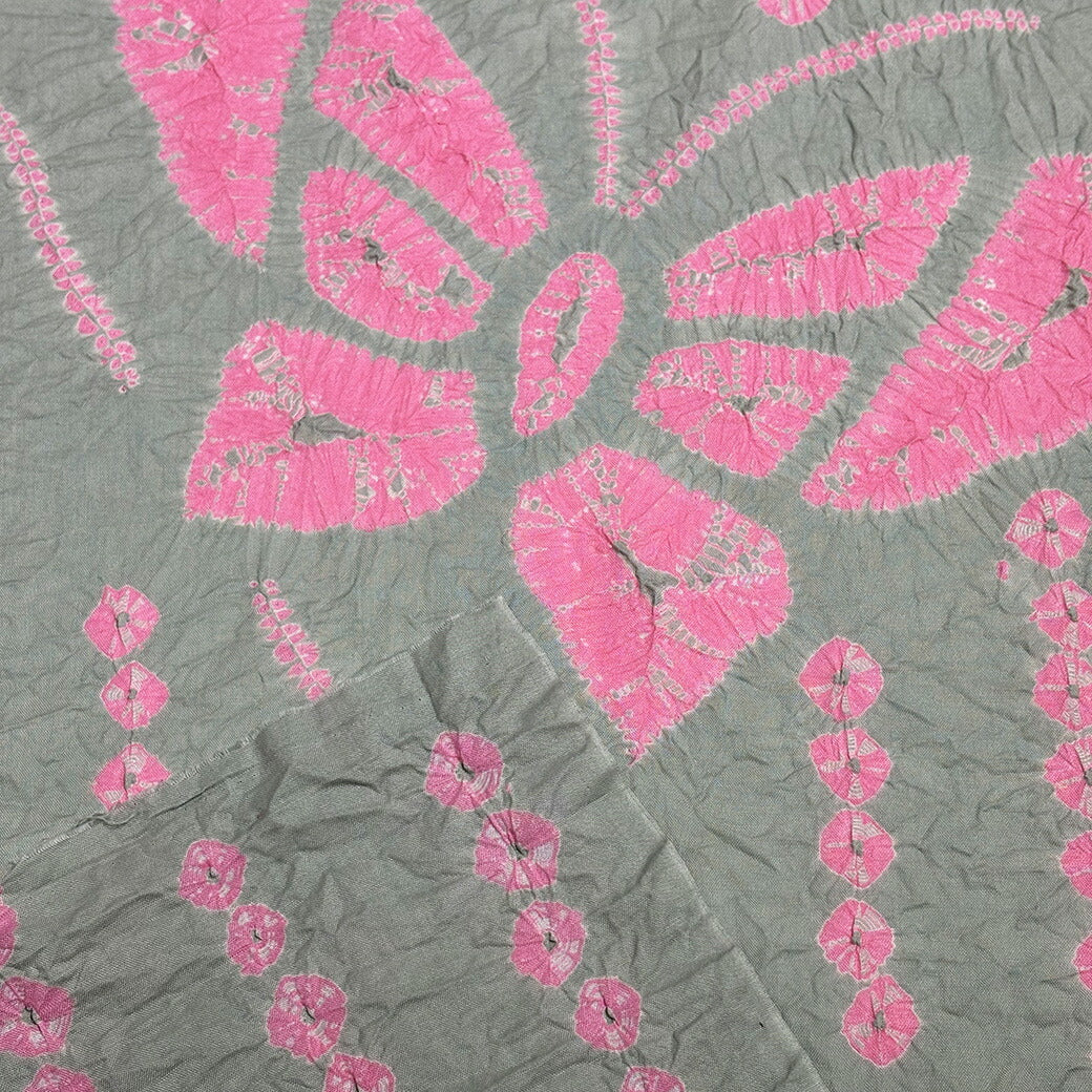 【訳あり】【 有松絞り 蝶々 灰色 12.5m巻き 巾40cm 】 生地 一反 巻き売り 有松染め 鳴海絞り 有松鳴海絞り 浴衣生地 甚平生地 浴衣 ちょうちょ ゆかた しぼり浴衣 絞り浴衣 絞り染め 兵児帯 夏着物 風呂敷