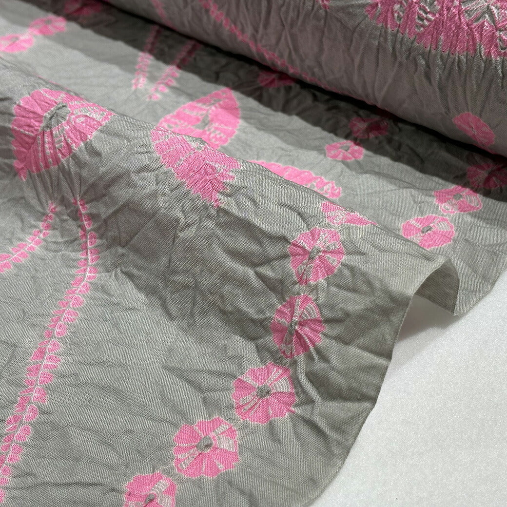 【訳あり】【 有松絞り 蝶々 灰色 12.5m巻き 巾40cm 】 生地 一反 巻き売り 有松染め 鳴海絞り 有松鳴海絞り 浴衣生地 甚平生地 浴衣 ちょうちょ ゆかた しぼり浴衣 絞り浴衣 絞り染め 兵児帯 夏着物 風呂敷