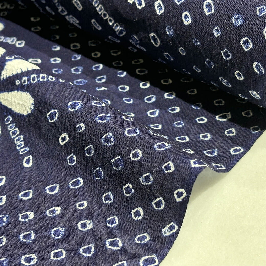 生地 【 有松絞り 花火 紺 12.3m巻き 巾40cm 】 一反 巻き売り 有松染め 鳴海絞り 有松鳴海絞り 浴衣生地 甚平生地 祭り 夏の風物詩 浴衣 ゆかた しぼり浴衣 絞り浴衣 絞り染め 兵児帯 夏着物 風呂敷 一反販