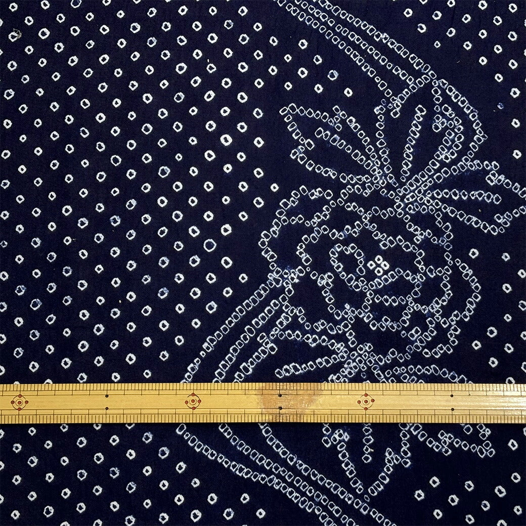 生地 【 有松絞り 牡丹 紺 12.2m巻き 巾40cm 】 一反 巻き売り 有松染め 鳴海絞り 有松鳴海絞り 浴衣生地 甚平生地 花柄 ぼたん 浴衣 ゆかた しぼり浴衣 絞り浴衣 絞り染め 兵児帯 夏着物 風呂敷 一反販売
