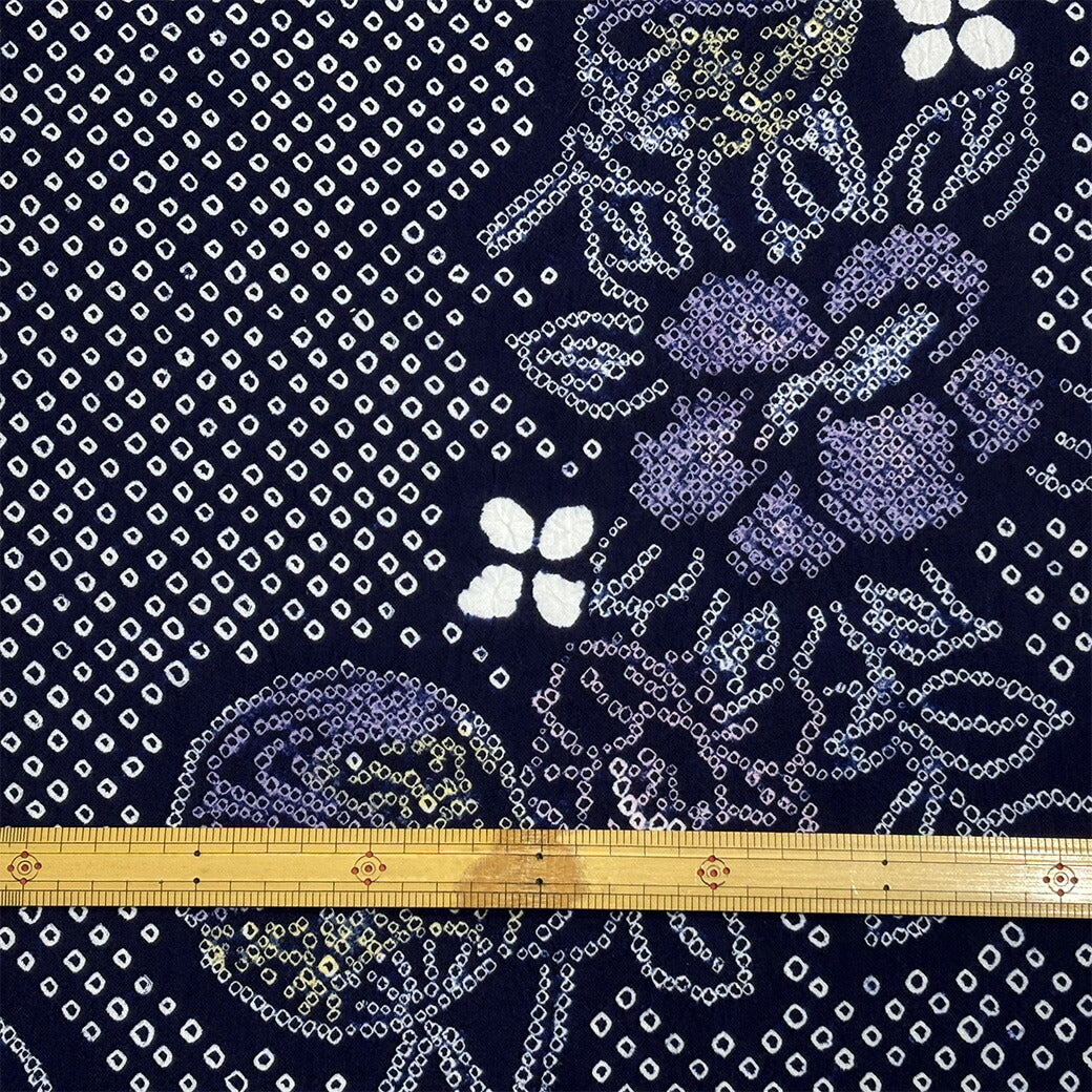 生地 【 有松絞り 手鞠 紺 12.3m巻き 巾40cm 】 一反 巻き売り 有松染め 鳴海絞り 有松鳴海絞り 浴衣生地 甚平生地 手毬 てまり 花 浴衣 ゆかた しぼり浴衣 絞り浴衣 絞り染め 兵児帯 夏着物 風呂敷 一反販