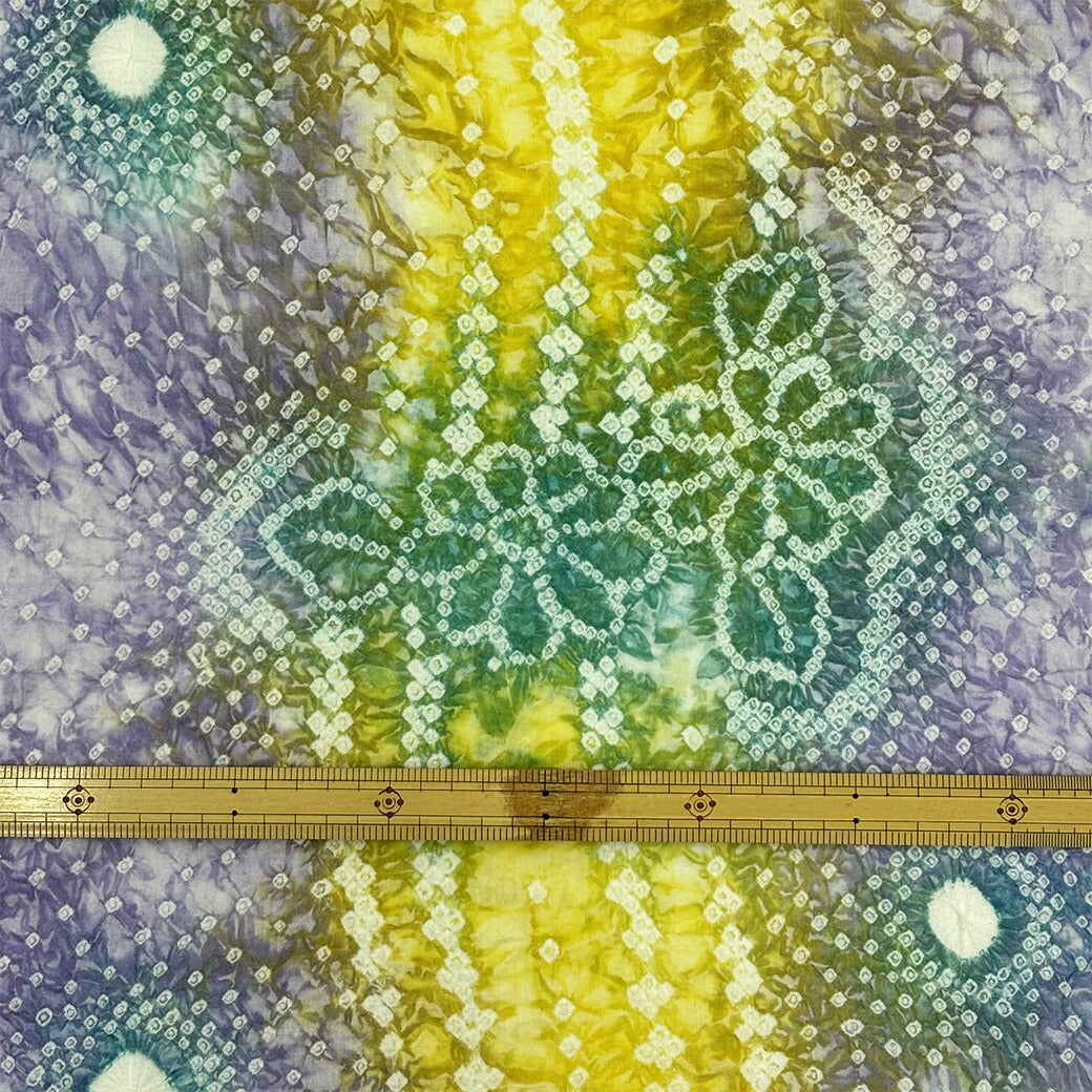 生地 【 有松絞り 花 藤色 12.5m巻き 巾40cm 】 一反 巻き売り 有松染め 鳴海絞り 有松鳴海絞り 浴衣生地 甚平生地 花柄 浴衣 ゆかた しぼり浴衣 絞り浴衣 絞り染め 兵児帯 帯 夏着物 単衣 風呂敷 一反販売