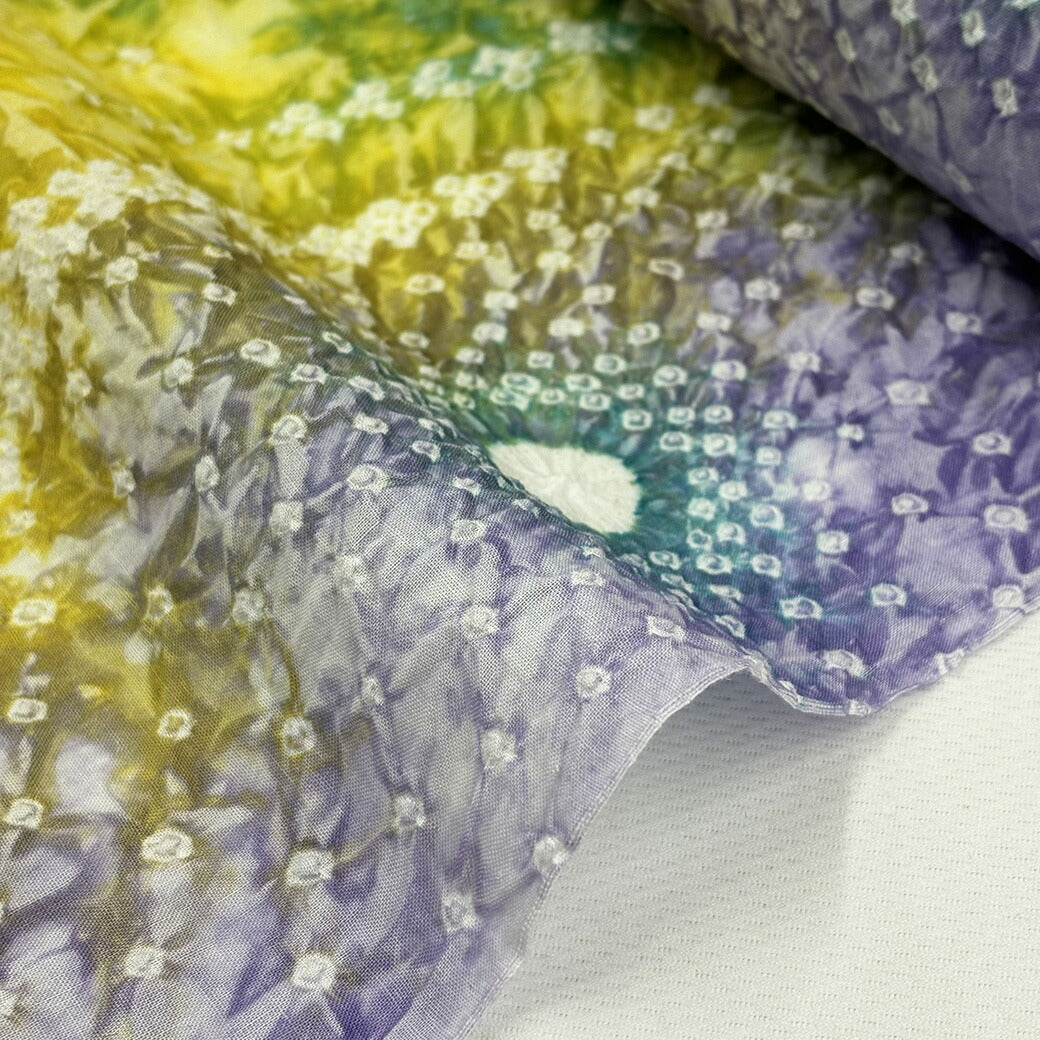 生地 【 有松絞り 花 藤色 12.5m巻き 巾40cm 】 一反 巻き売り 有松染め 鳴海絞り 有松鳴海絞り 浴衣生地 甚平生地 花柄 浴衣 ゆかた しぼり浴衣 絞り浴衣 絞り染め 兵児帯 帯 夏着物 単衣 風呂敷 一反販売