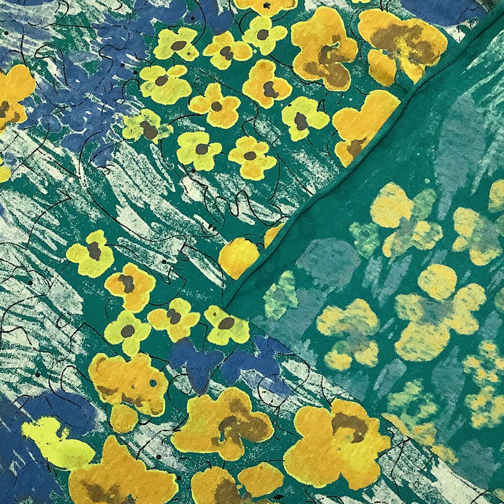 生地【 水彩画ニット天竺 花柄 】スウェット生地 ニット生地 春生地 花柄 天竺ニット 布地 コットン 綿100% 定番素材 衣装 ハンドメイド 手芸 シンプル 定番生地 Tシャツ パンツ ベビーウェア 犬服 秋冬 薄手 カッ