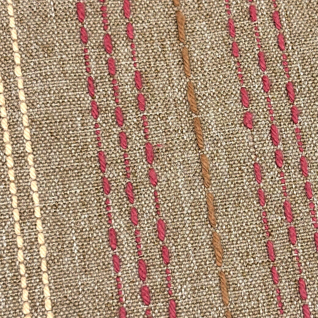 生地 【 ジャガード刺繍ストライプ 茶 】 ジャガード生地 ストライプ 縦縞 150cm巾 幅広 ポリエステル 綿混生地 スカート パンツ ワンピース バッグ ポーチ クッションカバー ランチョンマット 可愛い おしゃれ 上品 T