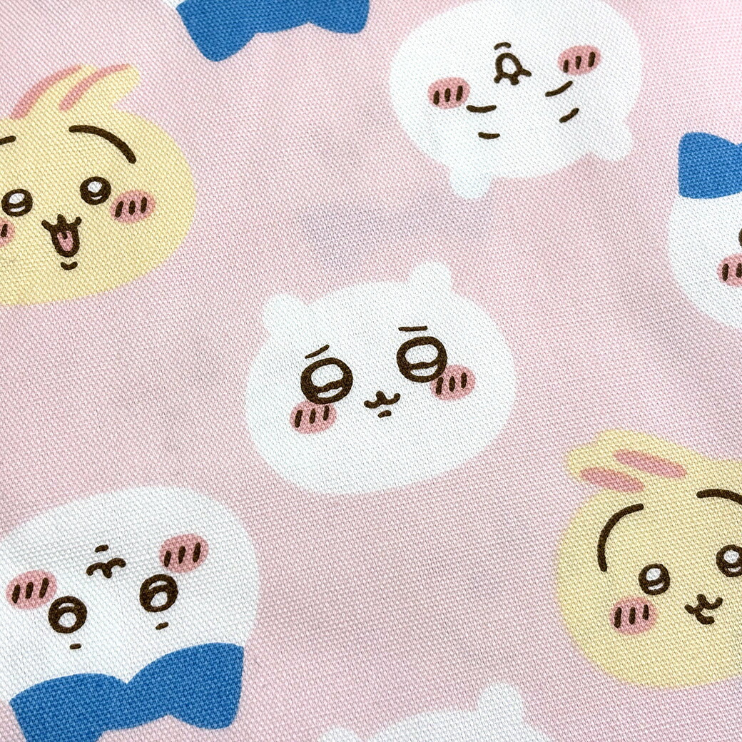 生地 【 ちいかわ オックスフォードプリント ピンク 】 ちいかわ ちいかわ生地 オックス生地 綿生地 コットン うさぎ ハチワレ キャラクター生地 キャラ生地 入園 入学 新学期準備 幼稚園 可愛い レッスンバッグ 習い事バ