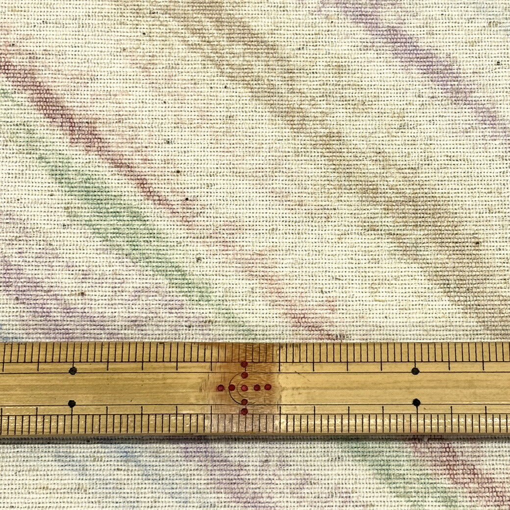 生地 【 細インド綿レインボー オフ白 】 インド綿生地 100cm巾 綿混 ポリエステル 厚手 虹色 インド綿 シンプル カラフル シャツ ブラウス ワンピース 子ども服 インテリア クッションカバー カーテン テーブルクロス おしゃれ Textile World TOA