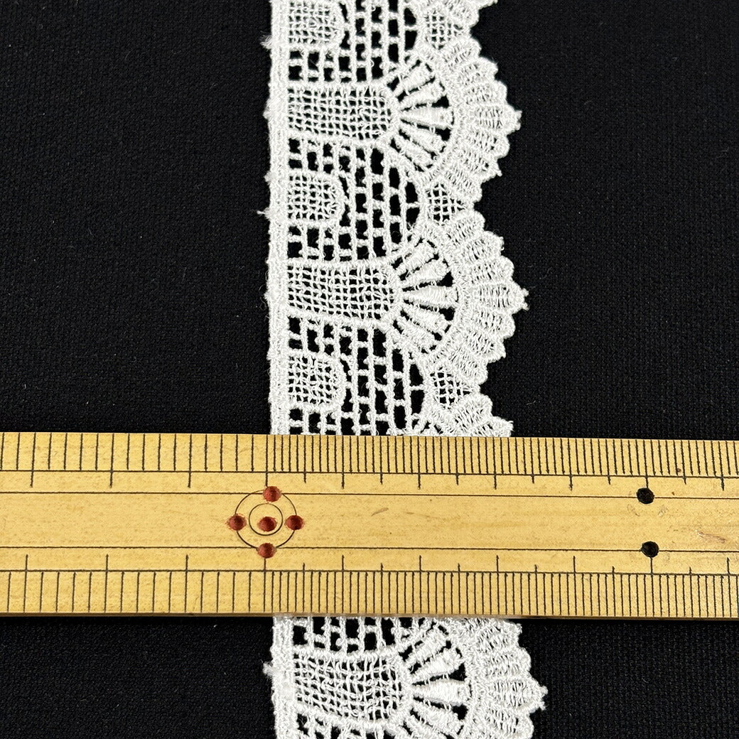 リボン【 シェルケミカルレース 35mm 】ケミカルレース レースリボン 刺繍リボン レース刺繍 刺繍テープ ハンドメイド資材 可愛い 手芸用テープ リボンテープ 洋裁 ハンドメイド 手芸用 パーツ 布雑貨 副材 手芸