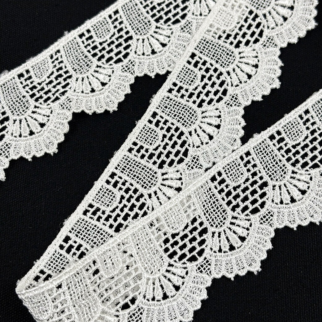 リボン【 シェルケミカルレース 35mm 】ケミカルレース レースリボン 刺繍リボン レース刺繍 刺繍テープ ハンドメイド資材 可愛い 手芸用テープ リボンテープ 洋裁 ハンドメイド 手芸用 パーツ 布雑貨 副材 手芸