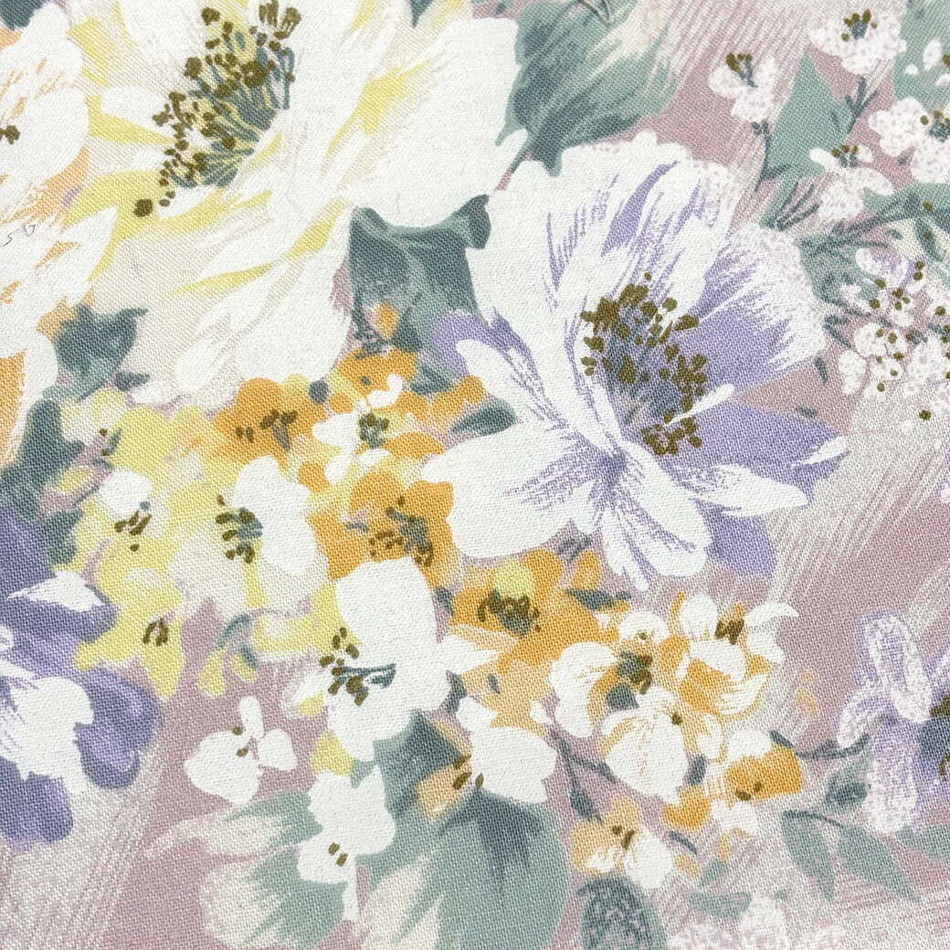 生地 【 花柄プリント ピンク 】 フラワープリント 花柄 大柄 植物柄 ボタニカルフラワー 花束 ブーケ 花柄生地 水彩画 絵画 ワンピース ドレス スカート ブラウス 衣装 ダンス衣装 布 布地 上品 華やか 総柄 エレガ
