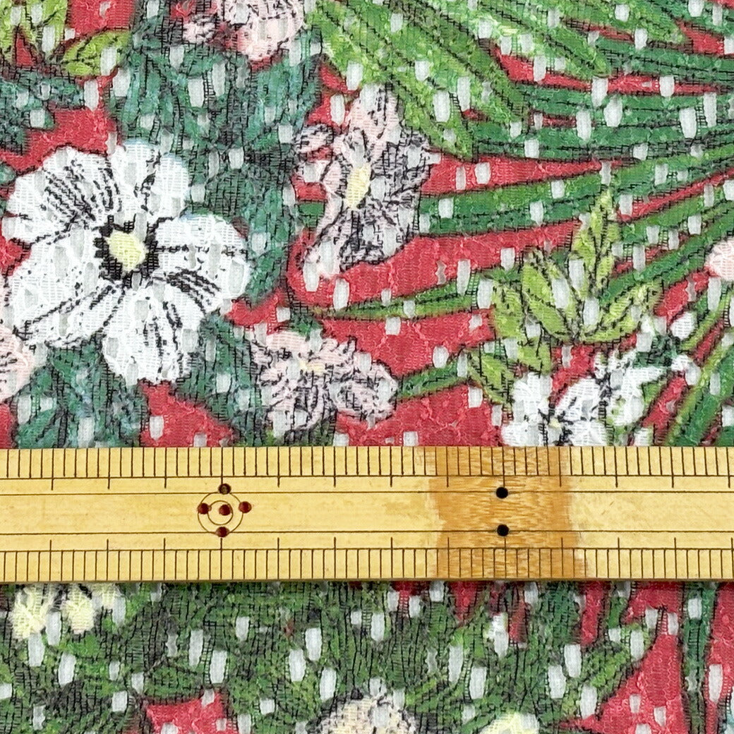 生地 【 ラッセルレース ダーク 】 レース レース生地 ラッセルレース生地 刺繍 レース刺繍 花柄 植物柄 ボタニカル 伸縮性 ワンピーズ チュニック スカート カーテン テーブルクロス ブライダル ウェディング コスプレ
