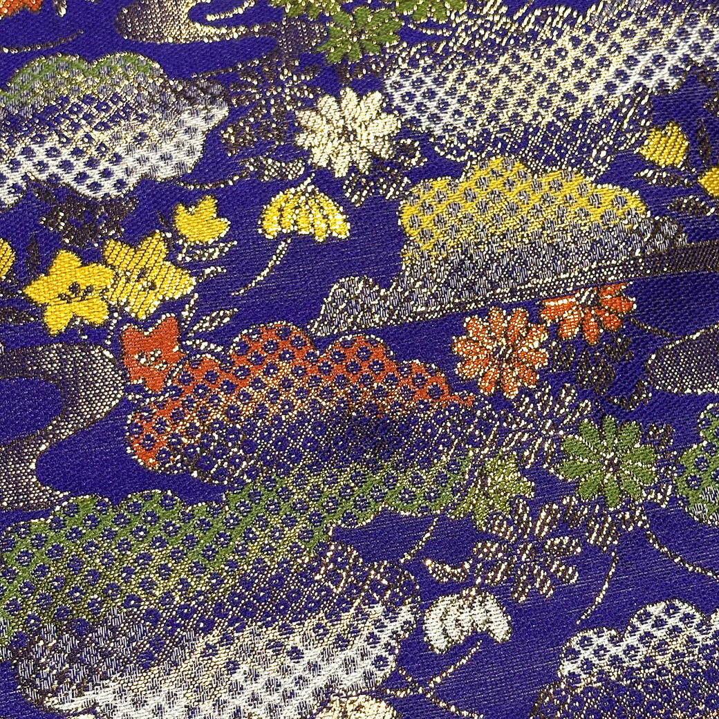 生地 【 金襴 花 パープル 】 金襴生地 雲取り文 花柄 菊 桜 華文 花びら 和柄 布 和柄生地 和風生地 京都西陣織 よさこい 金襴布 金襴 きんらん 仏具 座布団 つまみ細工 人形衣装 能衣装 袈裟 表装 掛け軸 御朱