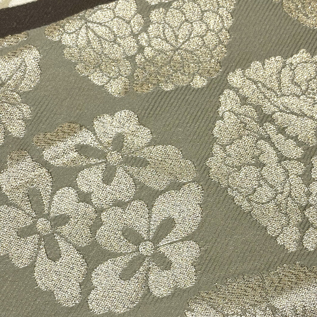 生地 【 金襴 花菱文 グリーン 】 金襴生地 花菱紋 花菱文 花柄 花びら 和柄 布 和柄生地 和風生地 京都西陣織 よさこい 金襴布 金襴 きんらん 仏具 座布団 つまみ細工 人形衣装 能衣装 袈裟 表装 掛け軸 御朱印帳
