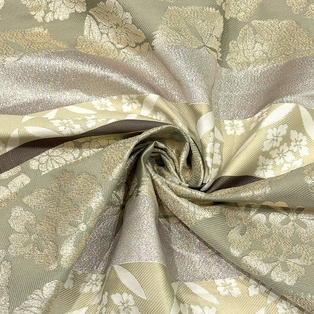 生地 【 金襴 花菱文 グリーン 】 金襴生地 花菱紋 花菱文 花柄 花びら 和柄 布 和柄生地 和風生地 京都西陣織 よさこい 金襴布 金襴 きんらん 仏具 座布団 つまみ細工 人形衣装 能衣装 袈裟 表装 掛け軸 御朱印帳