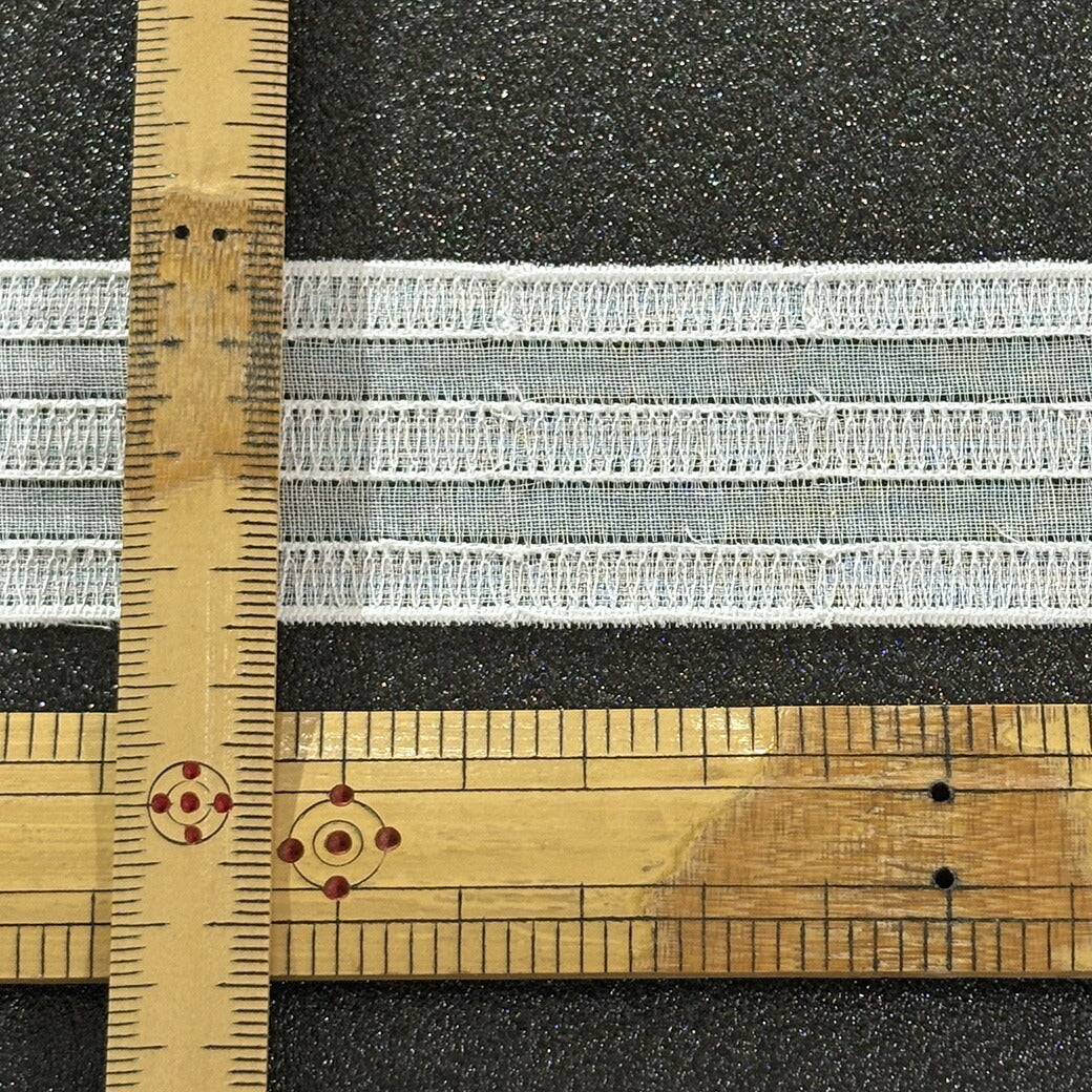 リボン【 レース M03 オフ白 】レースリボン 刺繍リボン ボーダー 縞々 レース刺繍 刺繍テープ ハンドメイド資材 可愛い 手芸用テープ リボンテープ 洋裁 ハンドメイド 手芸用 パーツ 布雑貨 副材 手芸副材 フ