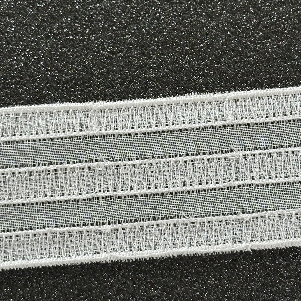 リボン【 レース M03 オフ白 】レースリボン 刺繍リボン ボーダー 縞々 レース刺繍 刺繍テープ ハンドメイド資材 可愛い 手芸用テープ リボンテープ 洋裁 ハンドメイド 手芸用 パーツ 布雑貨 副材 手芸副材 フ