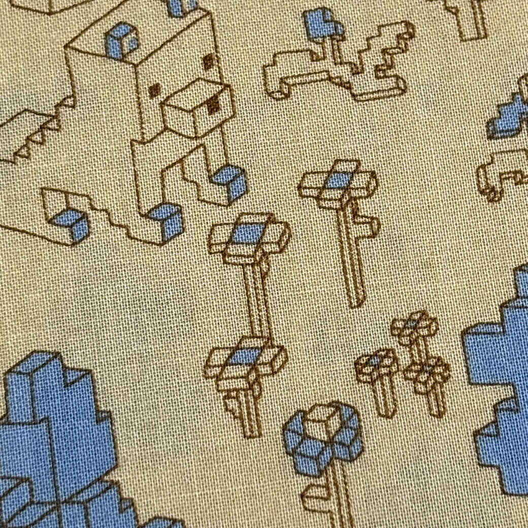 生地 【 60/1ローン ブロックプリント 】 ローン生地 綿生地 綿 コットン 綿100% トイブロックタウン コットンプリント アパレルファブリック シャツ ブラウス ワンピース カバーリング 裏地 巾着袋 エコバック T