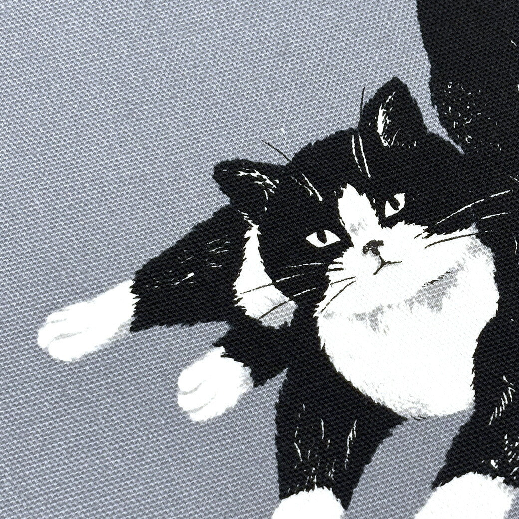 生地 【 猫 オックスフォード cat グレー 】 オックス生地 猫 猫柄 110cm巾 綿100% コットン 丈夫 バッグ ポーチ クッションカバー エプロン レッスンバック 巾着 ランチョンマット インテリア雑貨 ハンドメ