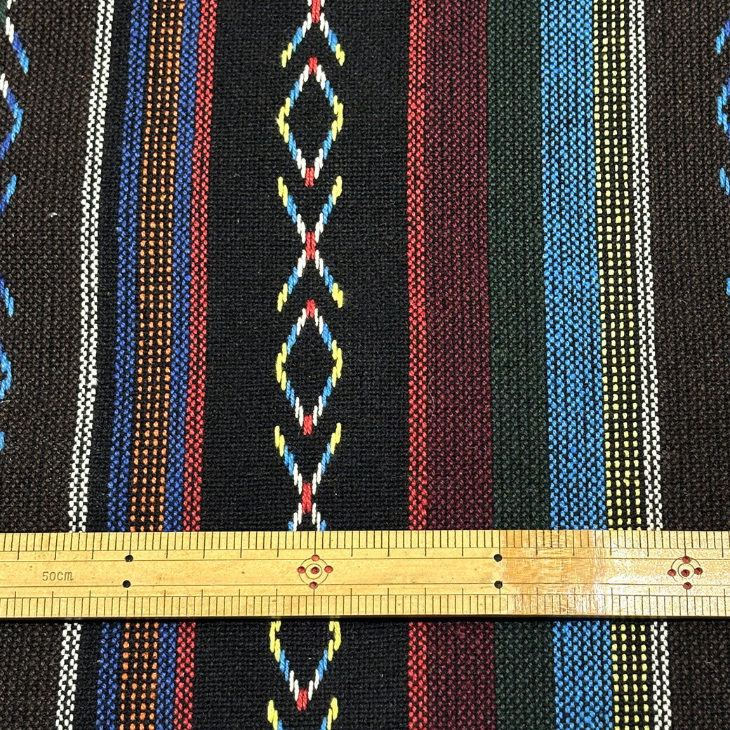 生地 【 メキシカンドビー 7125 】 ドビー織り 110cm巾 綿100% 厚手 丈夫 幾何学模様 ストライプ ボーダー インド綿 南米 エスニック メキシカンテイスト 民族風 メキシコ風 キャンプ ソファーカバー ラグ アウ