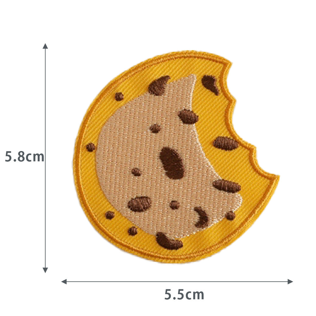 ワッペン【 クッキーワッペン チョコチップ 黄色 】 シールワッペン 刺繍ワッペン