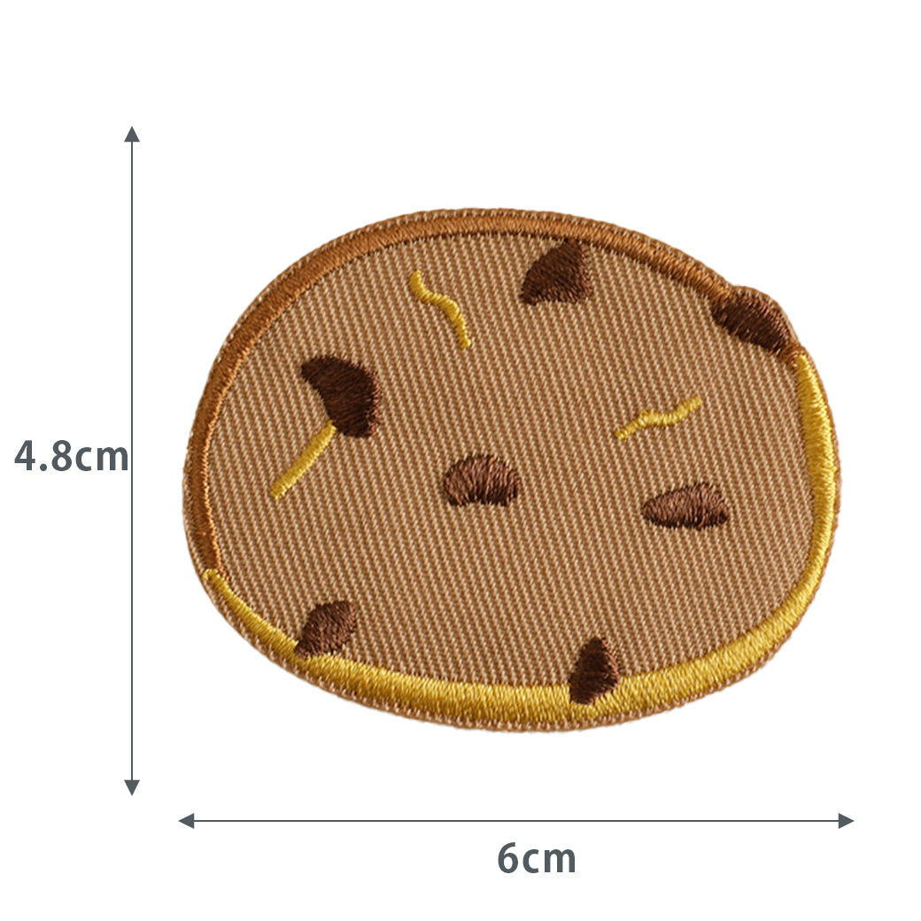 ワッペン【 クッキーワッペン チョコチップ ベージュ 】 シールワッペン 刺繍ワッペン