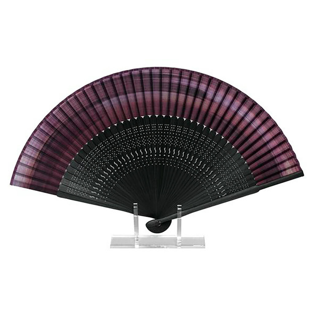 【 扇子 古代紫 70型40間 AW285 】 短地布扇子 紫色 短地扇子 むら染め風 末広がり レディース用 女性用 男性用 紳士用 男女兼用 ケース付き 伝統和柄 フォーマル ビジネス用 和装小物 和服 浴衣 着物 日本