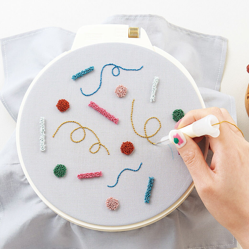 クロバー 【 フリーステッチングスターターセット 57-410 】 刺繍 パンチニードル 初心者 ステッチ 刺しゅう 刺繍用 スターターセット スターターキット ニードル パンチニードル ニードルパンチ ニードル針 スレダー