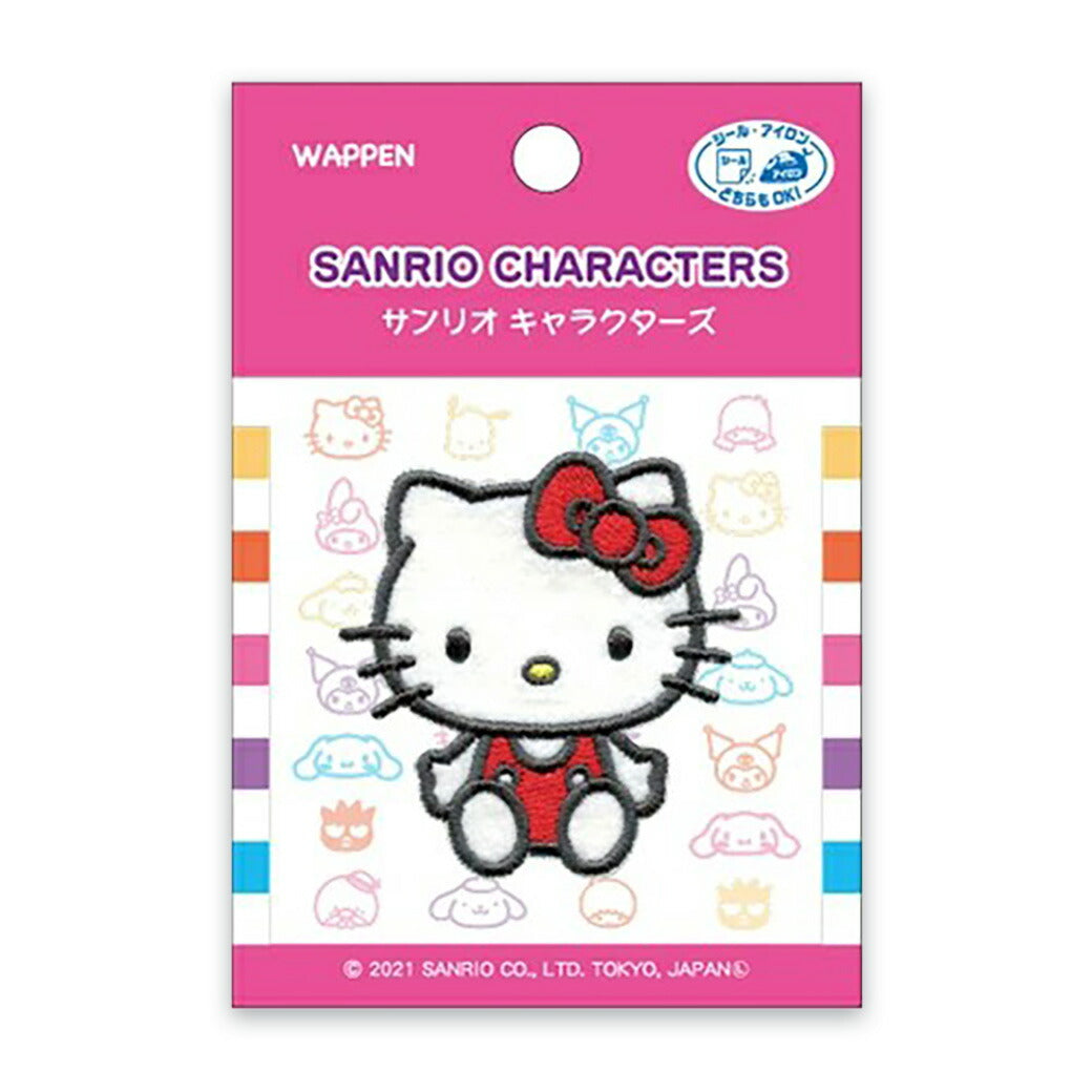 ワッペン【 サンリオ ハローキティ SCW550 SCW37 】 アイロンワッペン サンリオキャラクター ハローキティ キティちゃん アイロン接着 シール サンリオワッペン パイオニア ワンポイント 入園 入学 新学期準備 レッスンバッグ スモッグ 習い事バッグ Textile World TOA