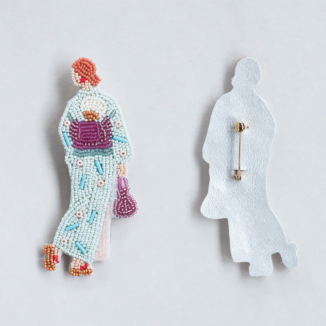 【 MIYUKI おでかけブローチ 浴衣 】 刺しゅうキット ブローチ ビーズ刺繍 刺しゅう ビーズキット ビーズ 刺繍 おでかけ アクセサリー ミユキ おでかけブローチキット はらぺこブローチキット ビーズ刺繍キット ビーズ刺繍 miyuki お出かけブローチ Textile World TOA<br>