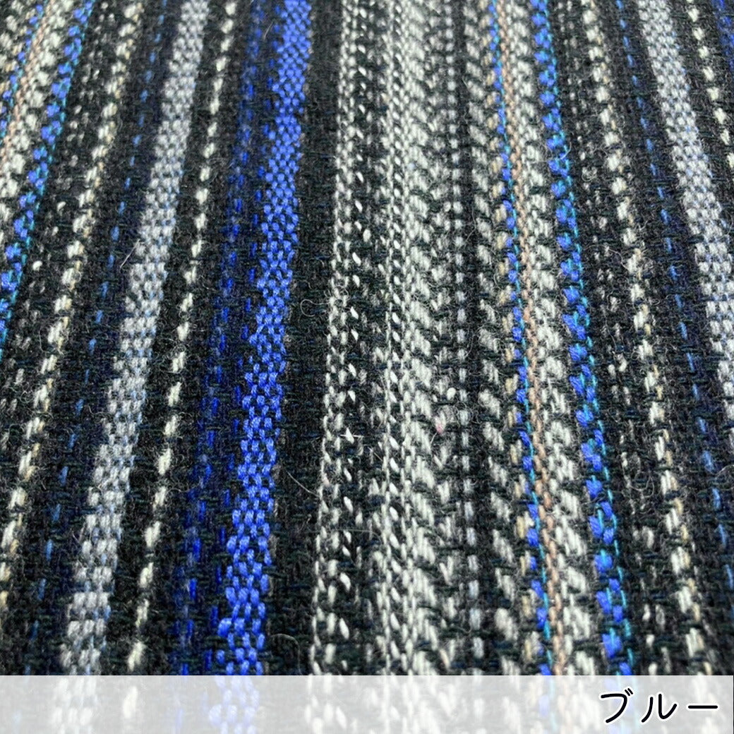 生地【 ウールレインボーストライプ 】冬生地 ウール ウール生地 布 生地 ウール混生地 ウール60% ポリエステル15% アクリル15% ナイロン10% 起毛 布地 無地 衣装 洋裁 ストライプ ハンドメイド 手芸 衣装 秋冬