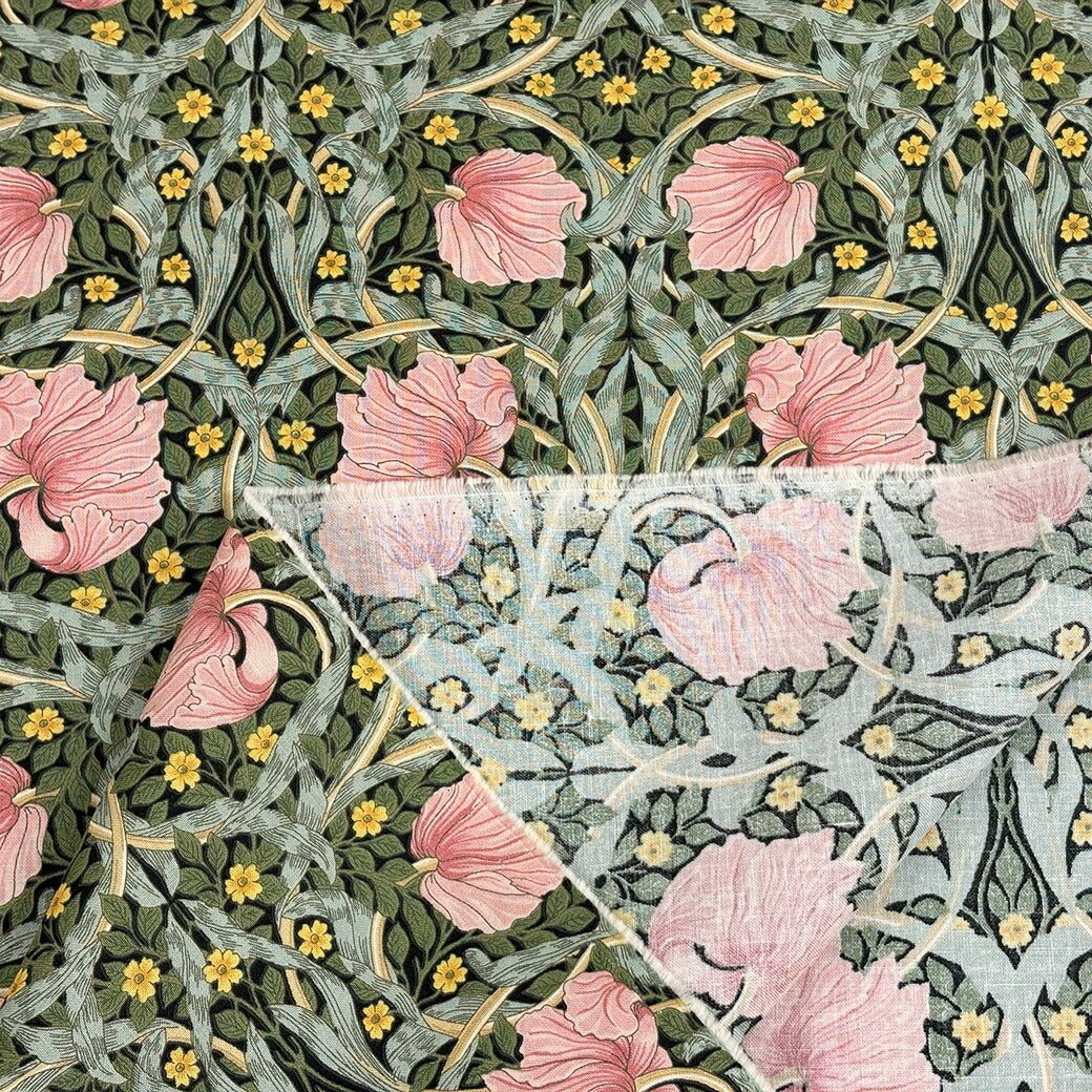 生地 【 V&A Fabric Collection ピンパネル 黒 】 シーチング 110cm巾 コットン 綿100%