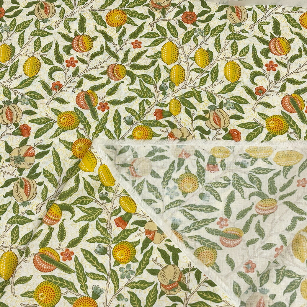 生地 【 V&A Fabric Collection フルーツ クリーム 】 シーチング 110cm巾 コットン 綿100% 薄手