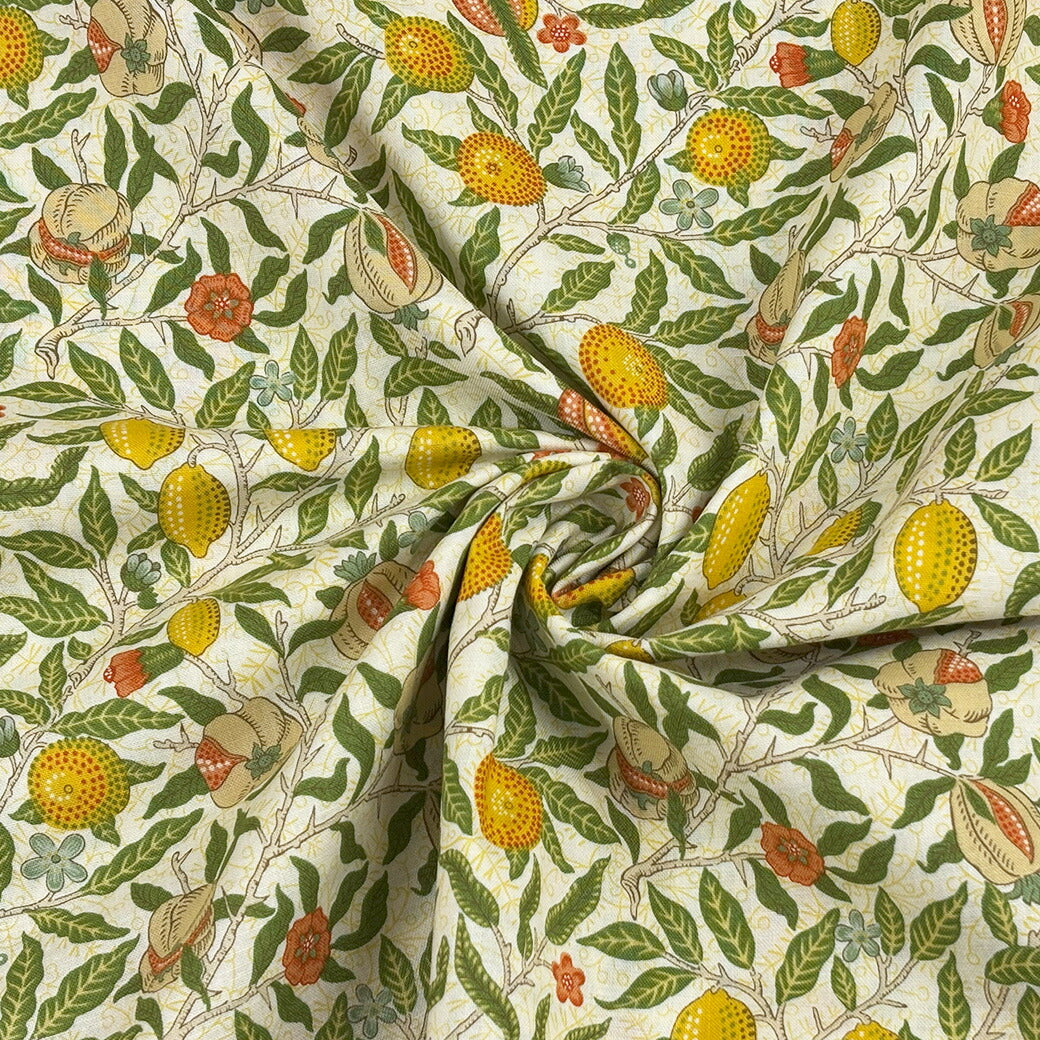 生地 【 V&A Fabric Collection フルーツ クリーム 】 シーチング 110cm巾 コットン 綿100% 薄手