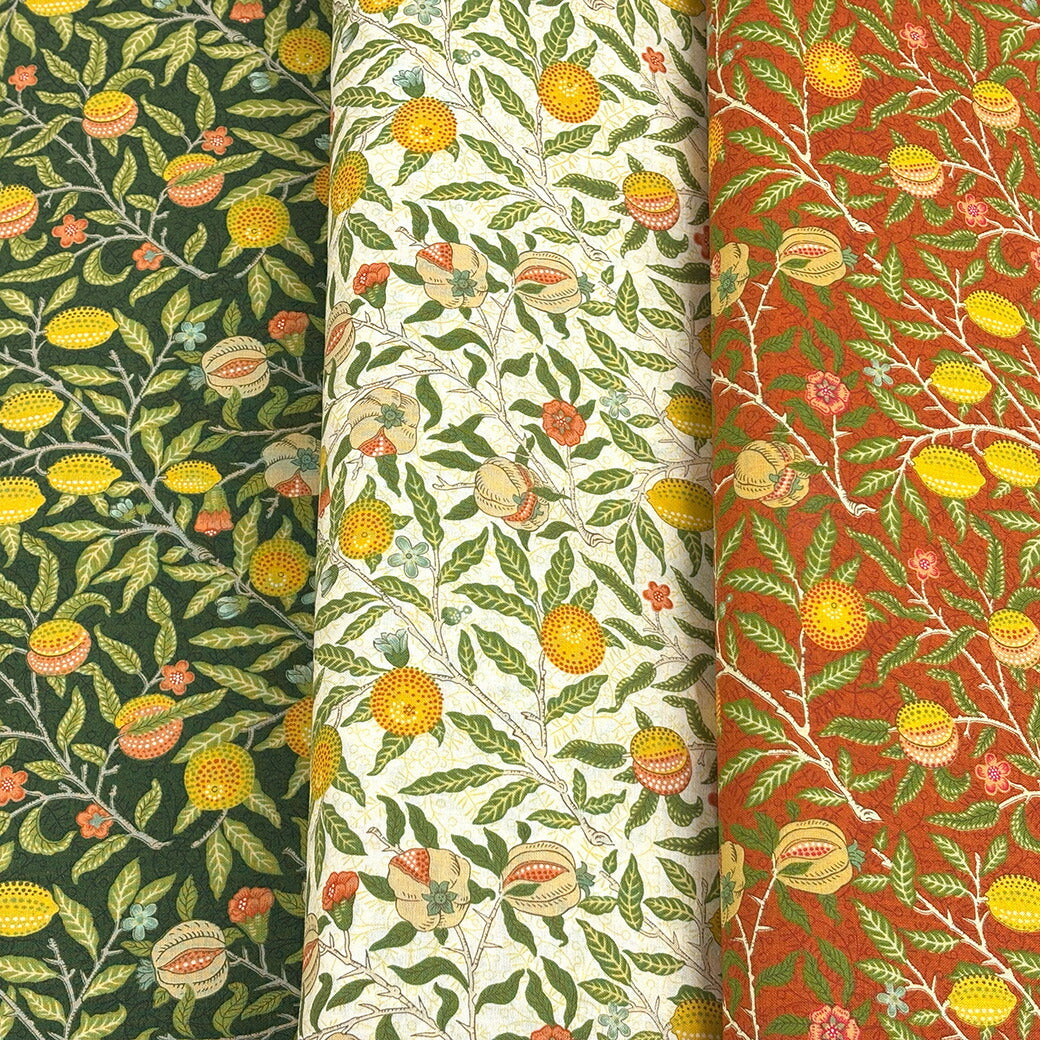 生地 【 V&A Fabric Collection フルーツ クリーム 】 シーチング 110cm巾 コットン 綿100% 薄手