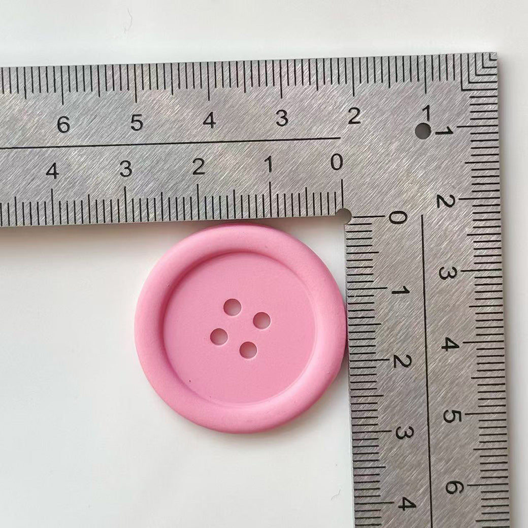 ボタン 【 カラフル丸ボタン 30mm 6個入 】 丸ボタン くすみ色 くすみカラー 定番 ぼたん