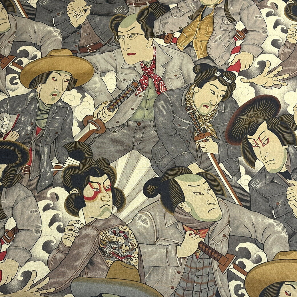 生地 【 Alexander henry Fabrics denim samurai 3色 】 USAコットン アメリカンファブリック 112cm巾 綿100%